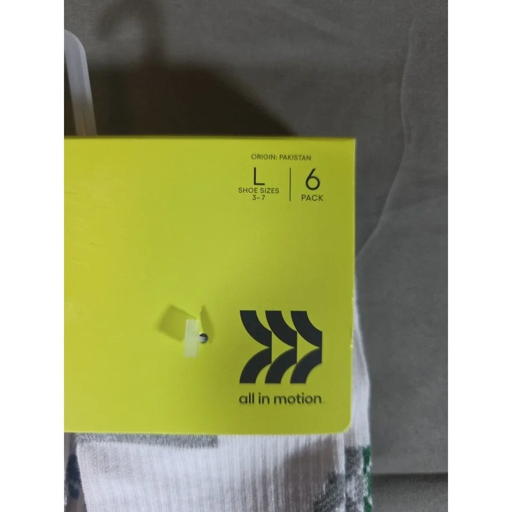 Boys' 6pk Ankle Length Socks‎ - All In Motion White L